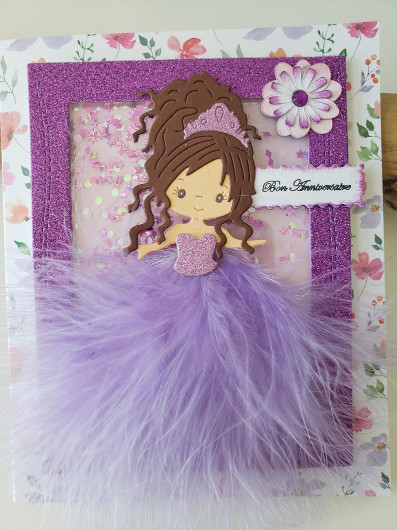 Carte anniversaire. Carte anniversaire fille. Carte anniversaire petite fille. Carte princesse. image 5