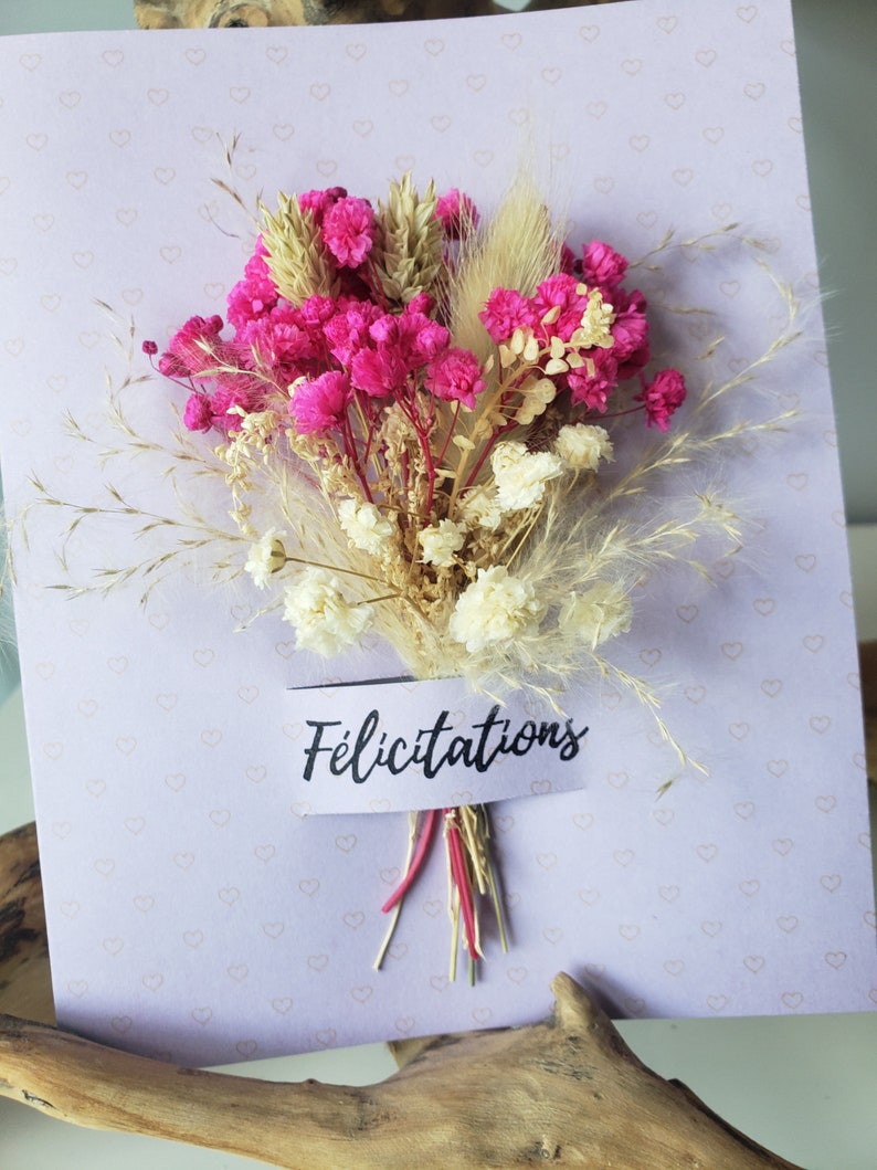Congratulations card. Dried flower card. Retirement card. Wedding card. image 3