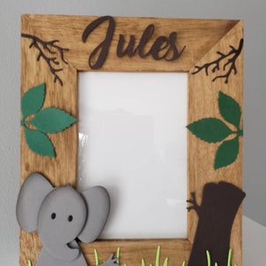 Wooden photo frame. Boy photo frame. Personalized photo frame.