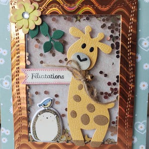 Carte félicitations. Carte naissance fille. Carte naissance. Carte naissance garçon. Carte girafe. image 6