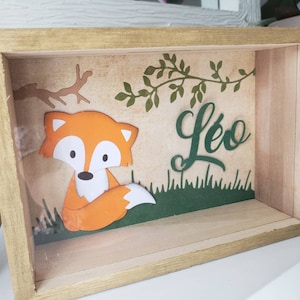 Wooden piggy bank. Piggy bank. Children&#39;s piggy bank. Fox.