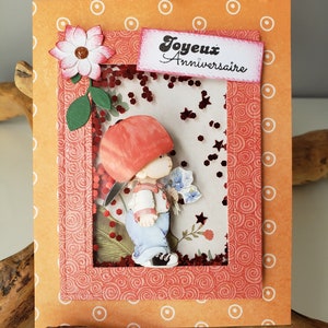 Little boy birthday card. Handmade birthday card. Little girl birthday card. Child birthday card.