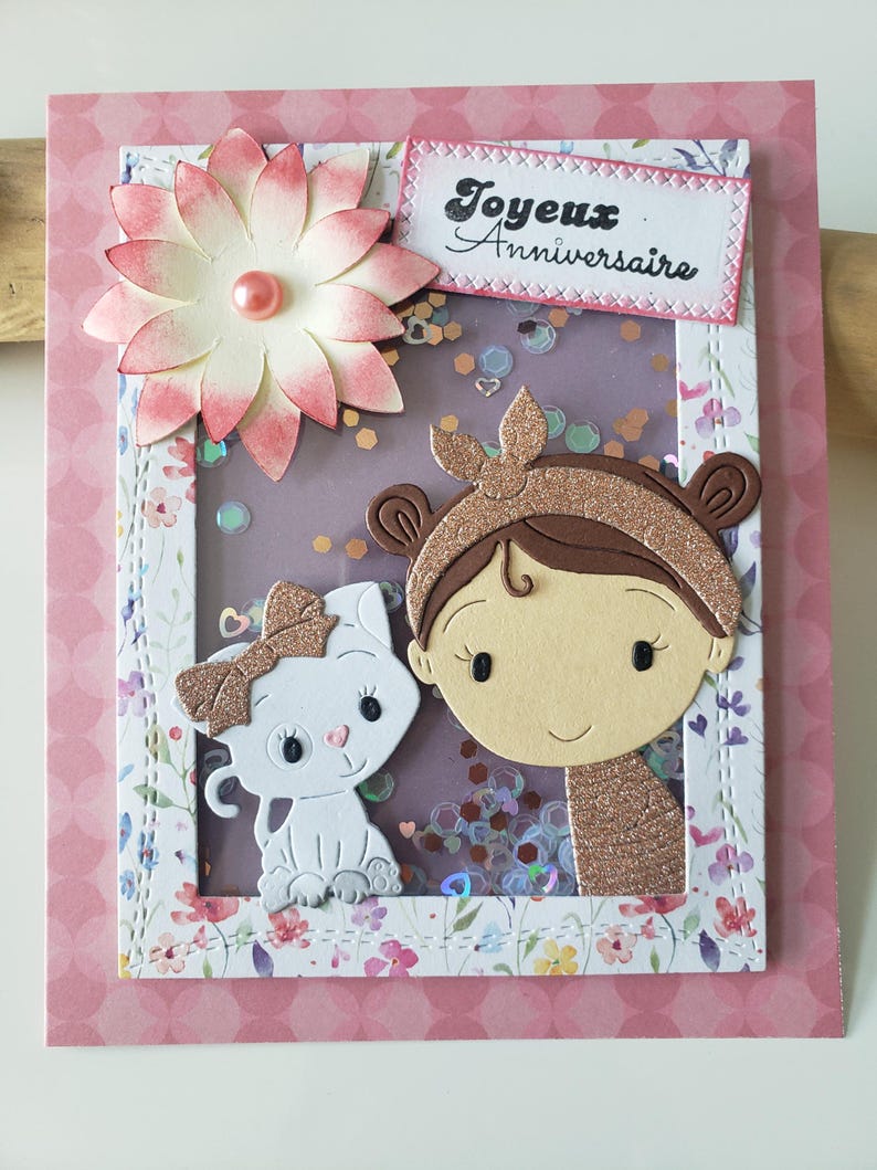 Carte anniversaire. Carte anniversaire petite fille. Carte anniversaire fille. image 1
