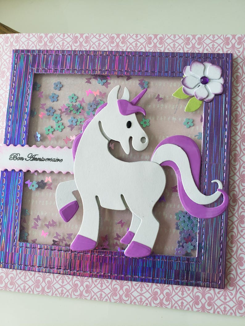 Carte anniversaire licorne. Carte anniversaire petite fille. Carte fille. Licorne. image 5