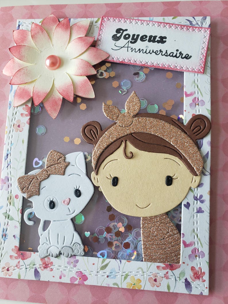 Carte anniversaire. Carte anniversaire petite fille. Carte anniversaire fille. image 2