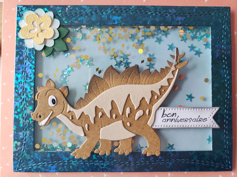 Carte anniversaire garçon. Carte anniversaire. Carte dinosaure. Dinosaure. image 6
