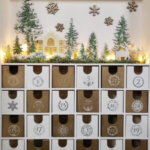 Wooden Advent Calendar. Handmade Advent Calendar. Large model.
