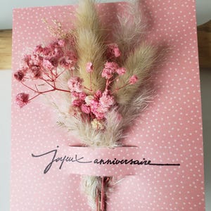Carte anniversaire. Carte anniversaire fille. Carte fleurs séchées. Carte cadeau. Carte anniversaire mariage. image 6