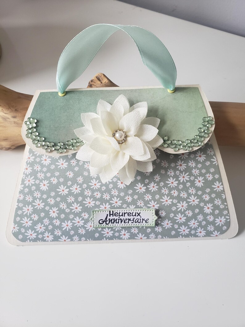 Carte anniversaire. Carte anniversaire femme. Carte sac à main. image 2