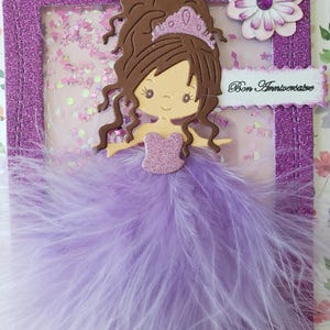 Carte anniversaire. Carte anniversaire fille. Carte anniversaire petite fille. Carte princesse. image 3