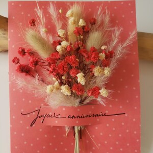 Carte anniversaire. Carte fleurs séchées. Fleurs séchées. Carte joyeux anniversaire. image 3