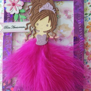 Carte anniversaire petite fille. Carte anniversaire fille. Carte anniversaire. Carte communion. Carte princesse. image 3