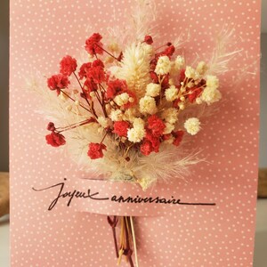 Carte anniversaire. Carte anniversaire fille. Feurs séchées. Carte cadeau. Carte anniversaire mariage. Carte anniversaire femme. image 5