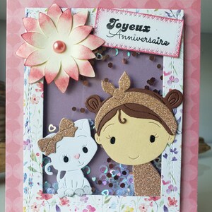 Carte anniversaire. Carte anniversaire petite fille. Carte anniversaire fille. image 5