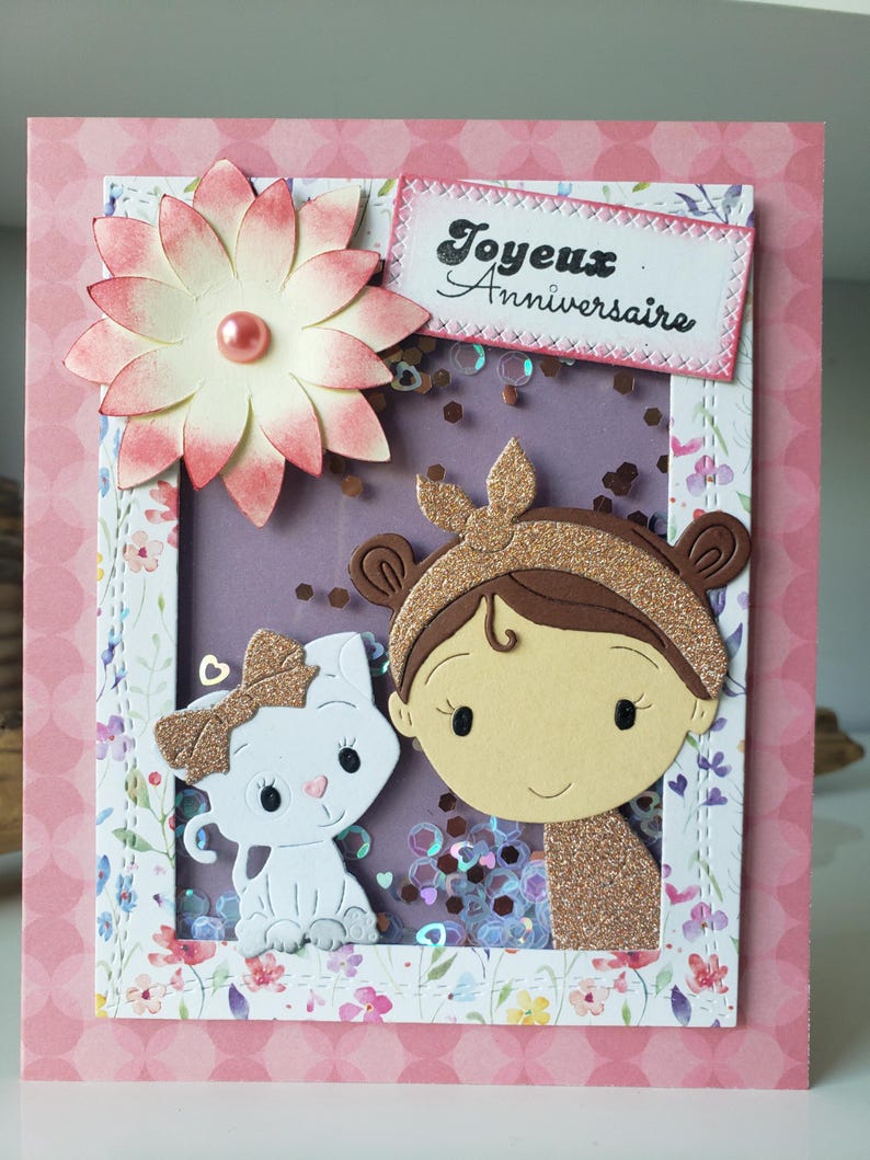 Carte anniversaire. Carte anniversaire petite fille. Carte anniversaire fille. image 5