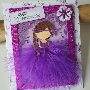 Tarjeta de cumpleaños para niña. Tarjeta de niña pequeña. Tarjeta de cumpleaños. Tarjeta de cumpleaños hecha a mano.