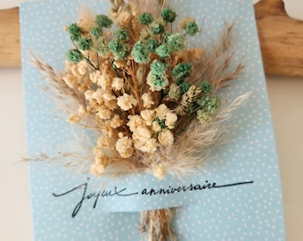 Dried flower birthday card – Handmade card – Personalized message