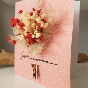Carte anniversaire. Carte anniversaire fille. Feurs séchées. Carte cadeau. Carte anniversaire mariage. Carte anniversaire femme. image 7