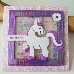 Carte anniversaire licorne. Carte anniversaire petite fille. Carte fille. Licorne. image 2