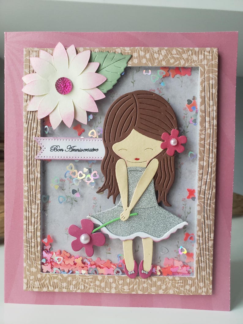 Carte anniversaire. Carte joyeux anniversaire. Carte cadeau. Carte fille. Carte anniversaire fille. image 2