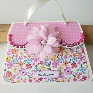 Carte anniversaire. Carte anniversaire femme. Carte anniversaire fille. Sac à main. image 3