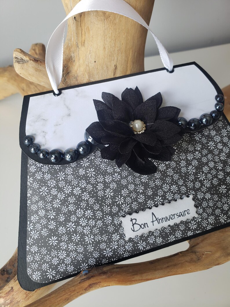 Carte sac à main. Carte anniversaire fille. Carte anniversaire. Carte femme. image 3