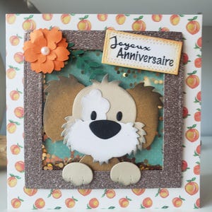 Tarjeta de cumpleaños. Tarjeta de cumpleaños para niño. Tarjeta de perro. Tarjeta de cumpleaños de perro.