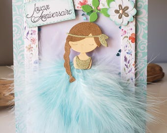 Tarjeta de hija. Tarjeta de princesa. Tarjeta de cumpleaños para niña. Tarjeta de cumpleaños.