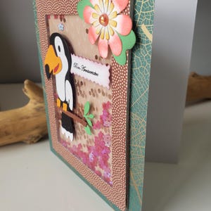 Carte oiseau. Carte original. Carte anniversaire fille. Carte anniversaire garçon. Carte toucan. image 6