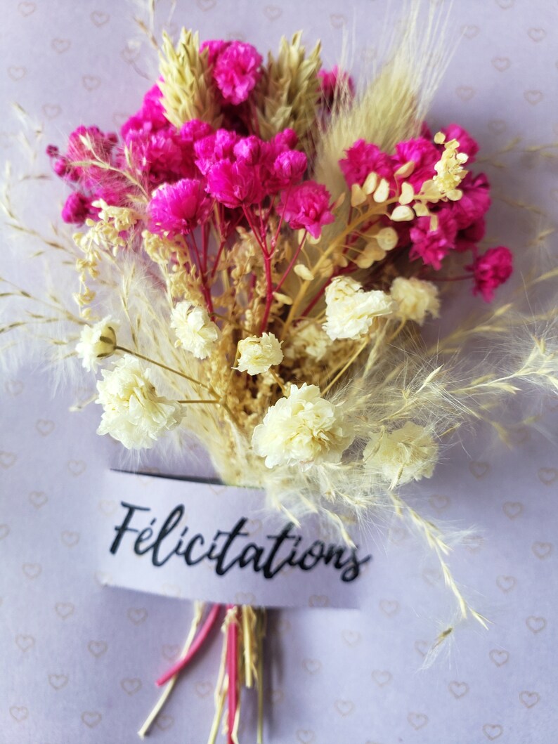 Carte félicitations. Carte fleurs séchées. Carte départ retraite. Carte Mariage. image 6