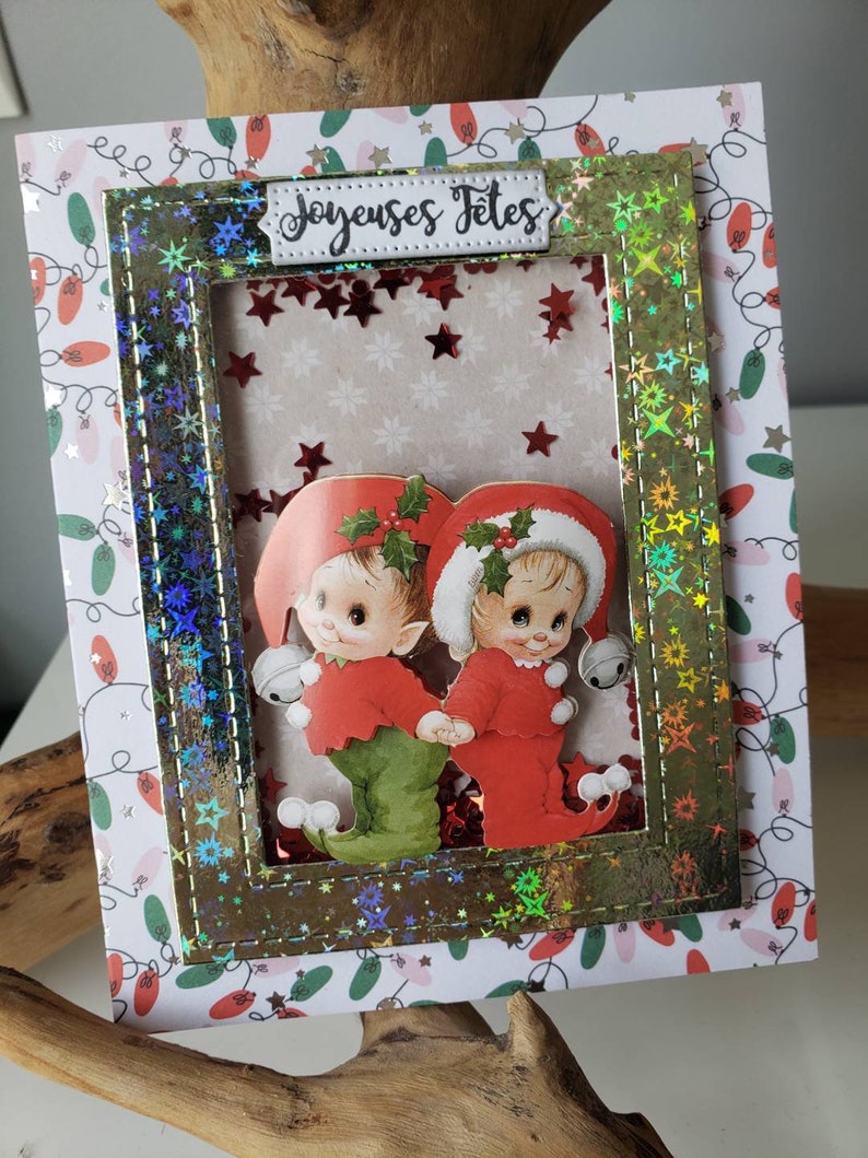 Christmas card. Boy Christmas card. Handmade Christmas card. Girl's Christmas card. image 4