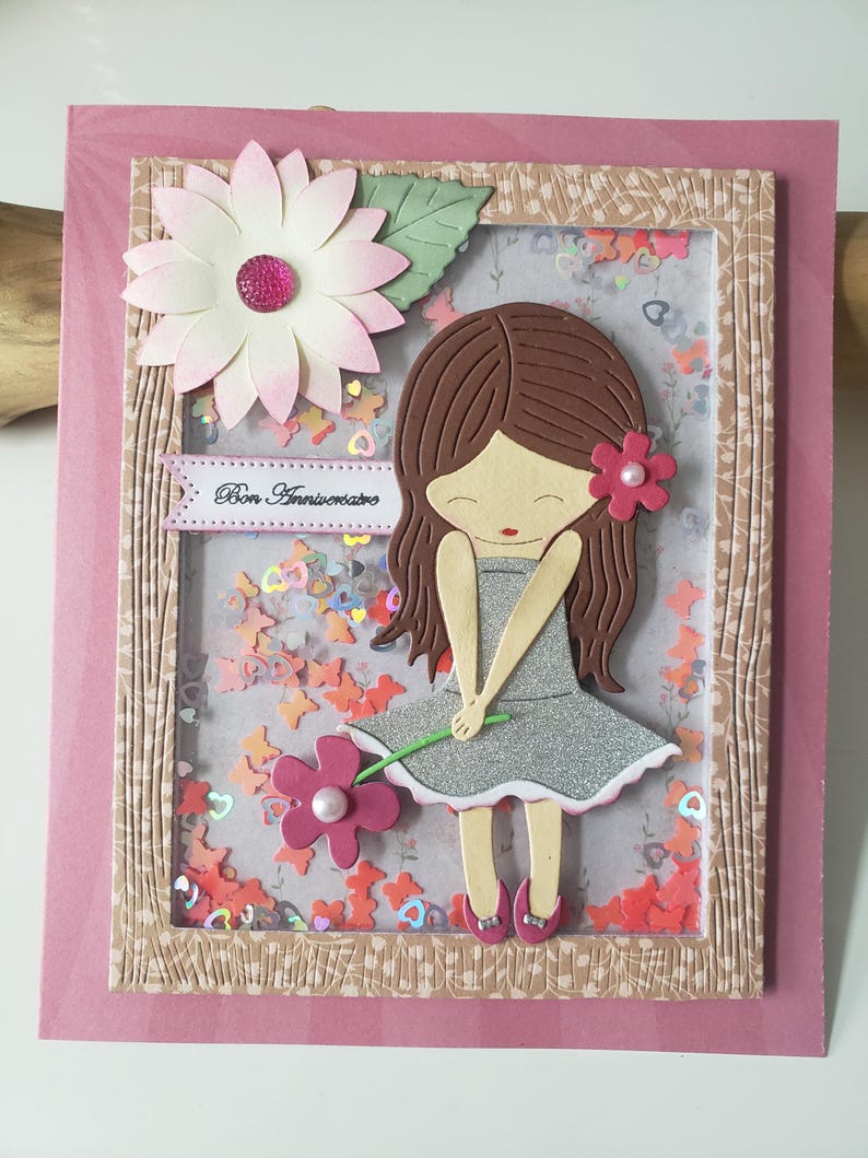 Carte anniversaire. Carte joyeux anniversaire. Carte cadeau. Carte fille. Carte anniversaire fille. image 1