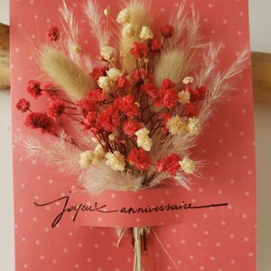 Carte anniversaire. Carte fleurs séchées. Fleurs séchées. Carte joyeux anniversaire. image 4