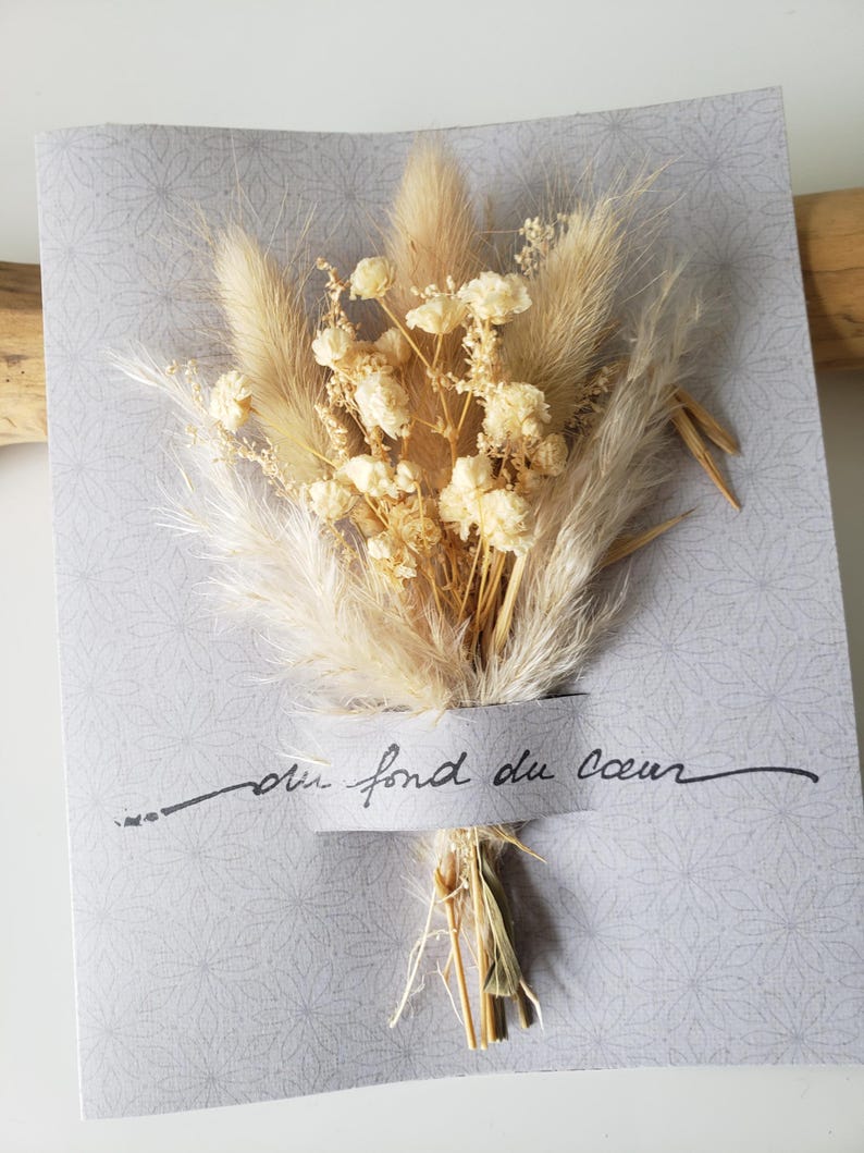 Carte condoléances. Carte deuil. Carte fleurs séchées. image 4