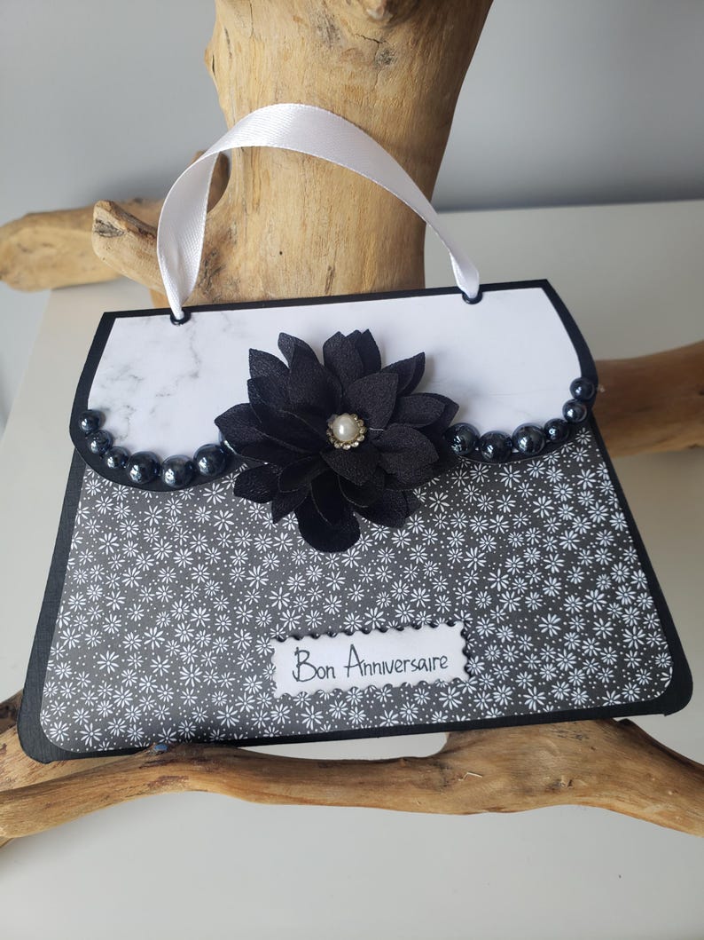 Carte sac à main. Carte anniversaire fille. Carte anniversaire. Carte femme. image 2
