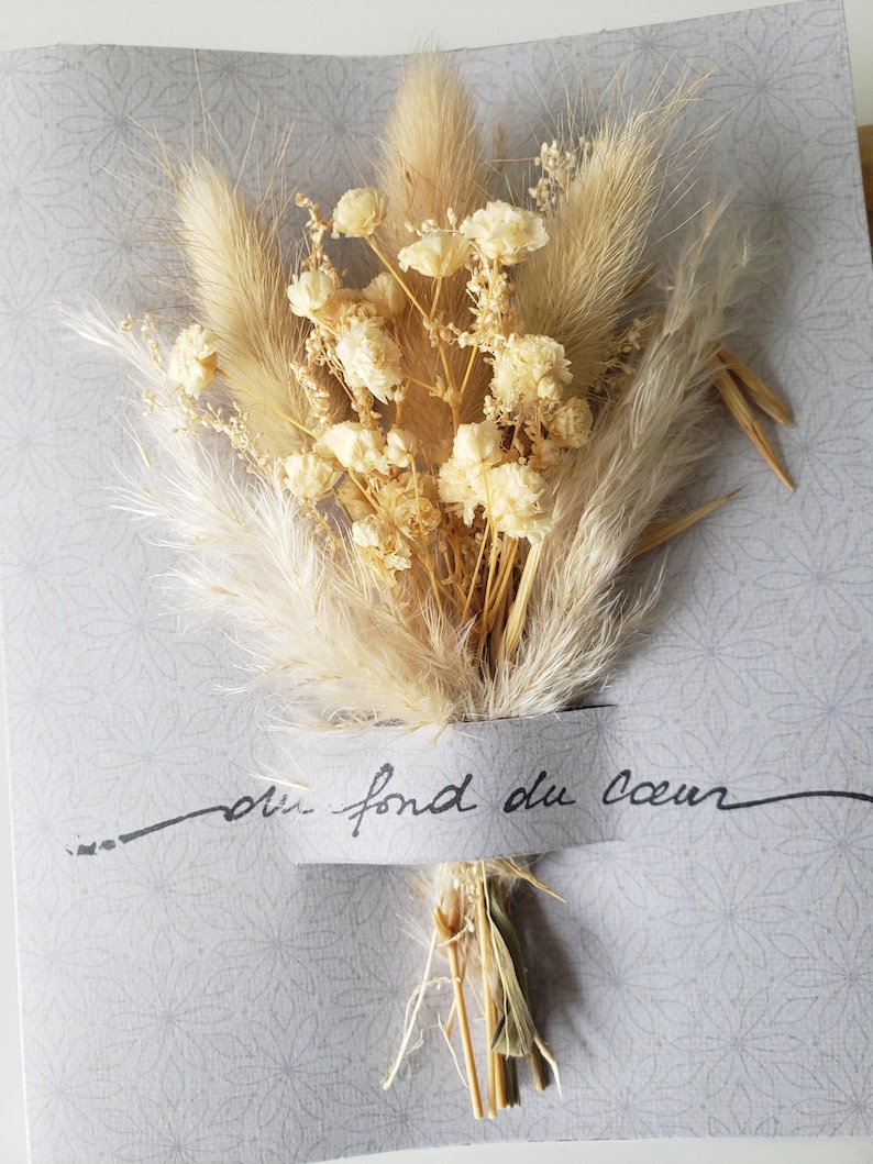 Carte condoléances. Carte deuil. Carte fleurs séchées. image 5