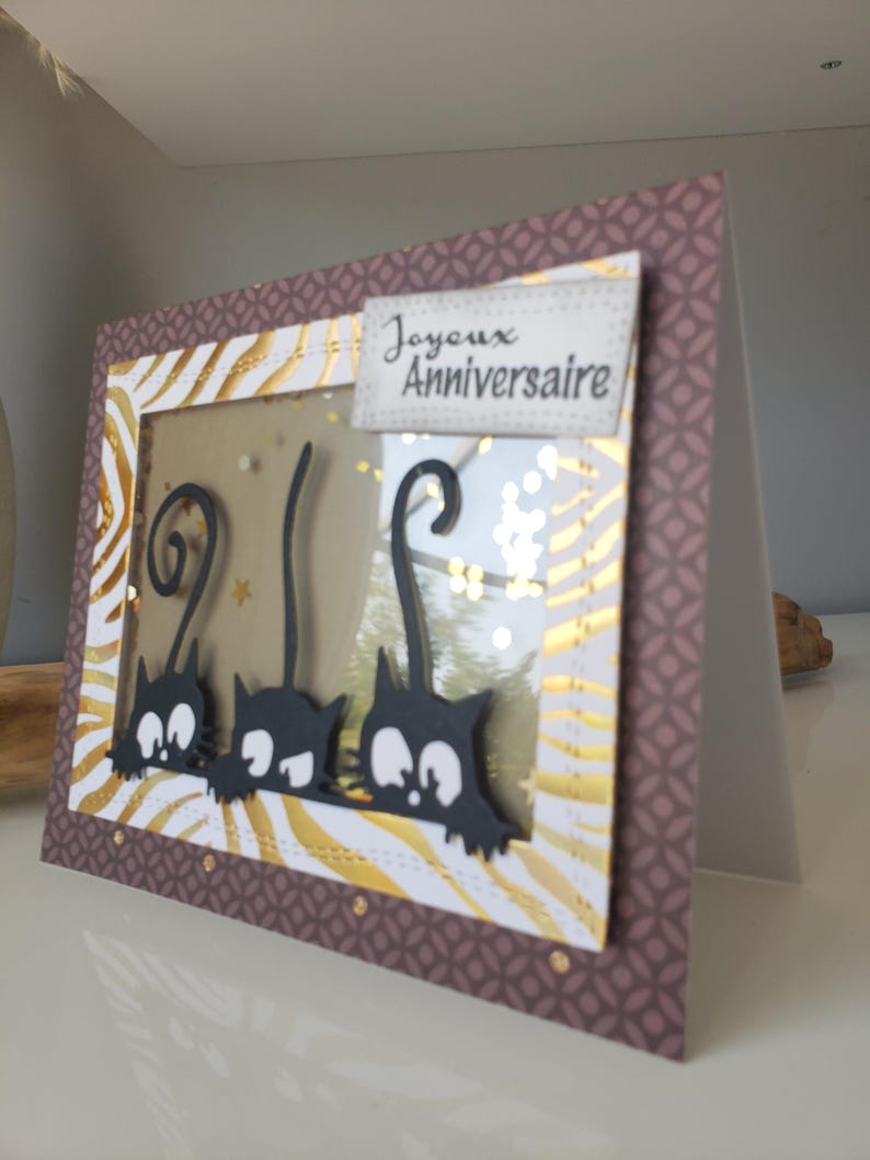 Carte chat. Carte anniversaire. Carte anniversaire homme. Carte anniversaire femme. image 7