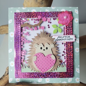 Birthday card. Birthday card for daughter. Hedgehog card.