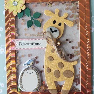 Carte félicitations. Carte naissance fille. Carte naissance. Carte naissance garçon. Carte girafe. image 4