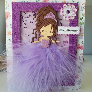Carte anniversaire. Carte anniversaire fille. Carte anniversaire petite fille. Carte princesse. image 2