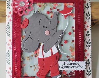 Birth card. Birth card boy. Birth card girl. Handmade congratulations card.