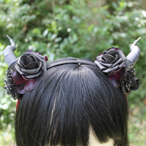 Horn Flower Headband- Dark