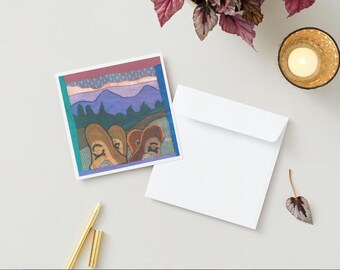 Adirondack Hike Art Card: Mountain Hiking Gift