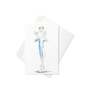Mime, Cartão de felicitações em branco, cartão em branco, cartão de felicitações exclusivo, cartões engraçados, cartões de felicitações engraçados, cartões engraçados para mulheres, aniversário