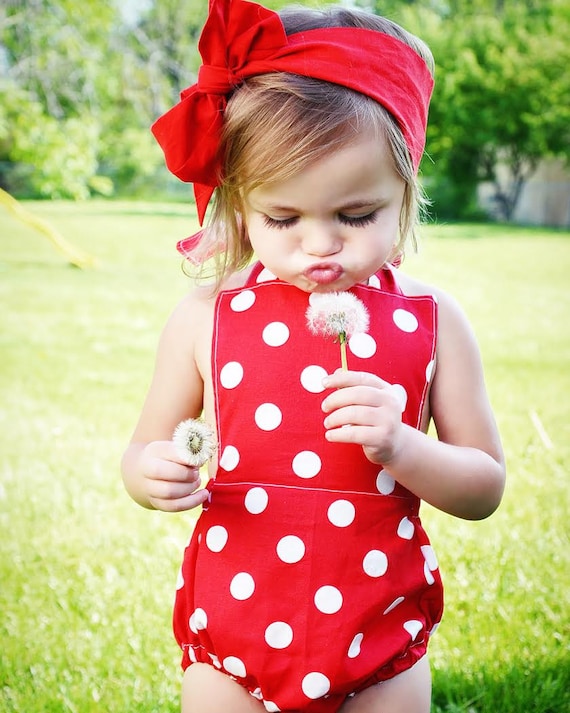 Minnie Mouse Polka Dot Girls Romper, Red and White Polka Dot Romper, Toddler  Romper, Disney Romper, Minnie Mouse Romper, Patriotic Romp 