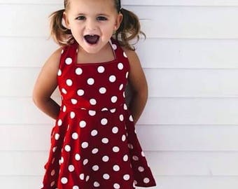 disney minnie mouse polka dot skater dress Minnie Mouse Inspired Skater Dress - Red Polka Dot Disneybound Costume (XS