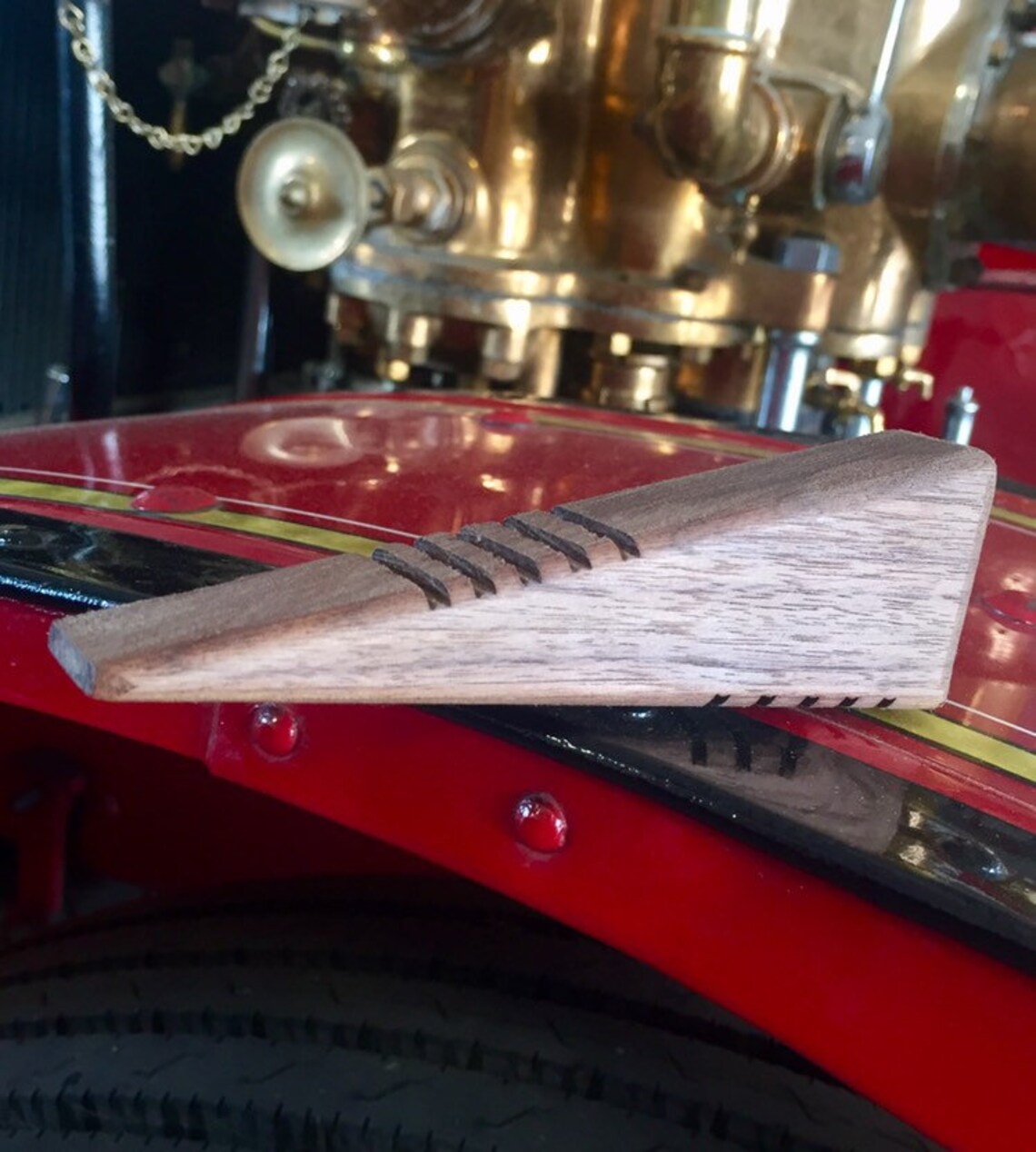 Firefighter walnut wood door wedge Etsy