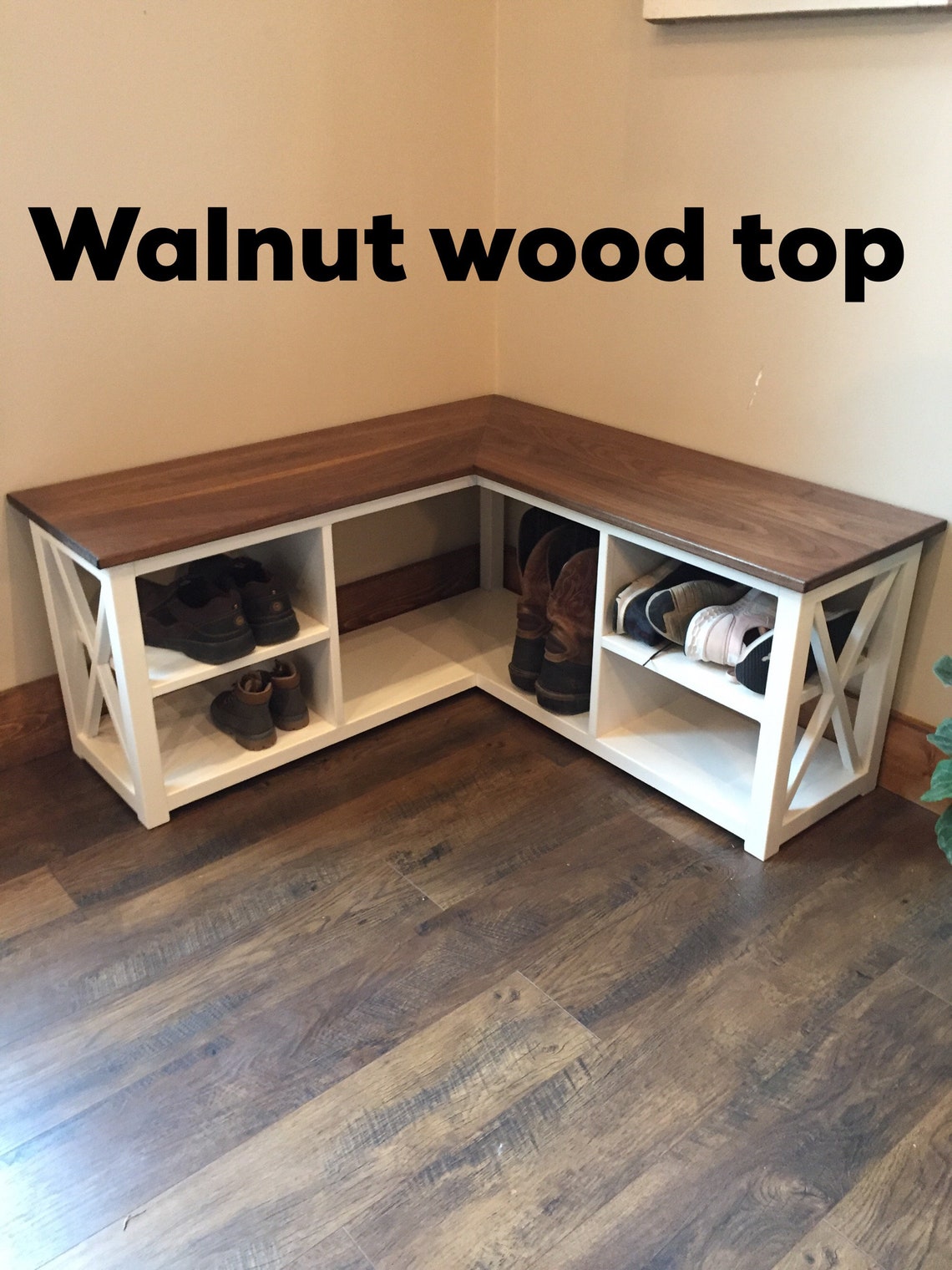 Farmhouse Corner Shoe/boot Bench Etsy