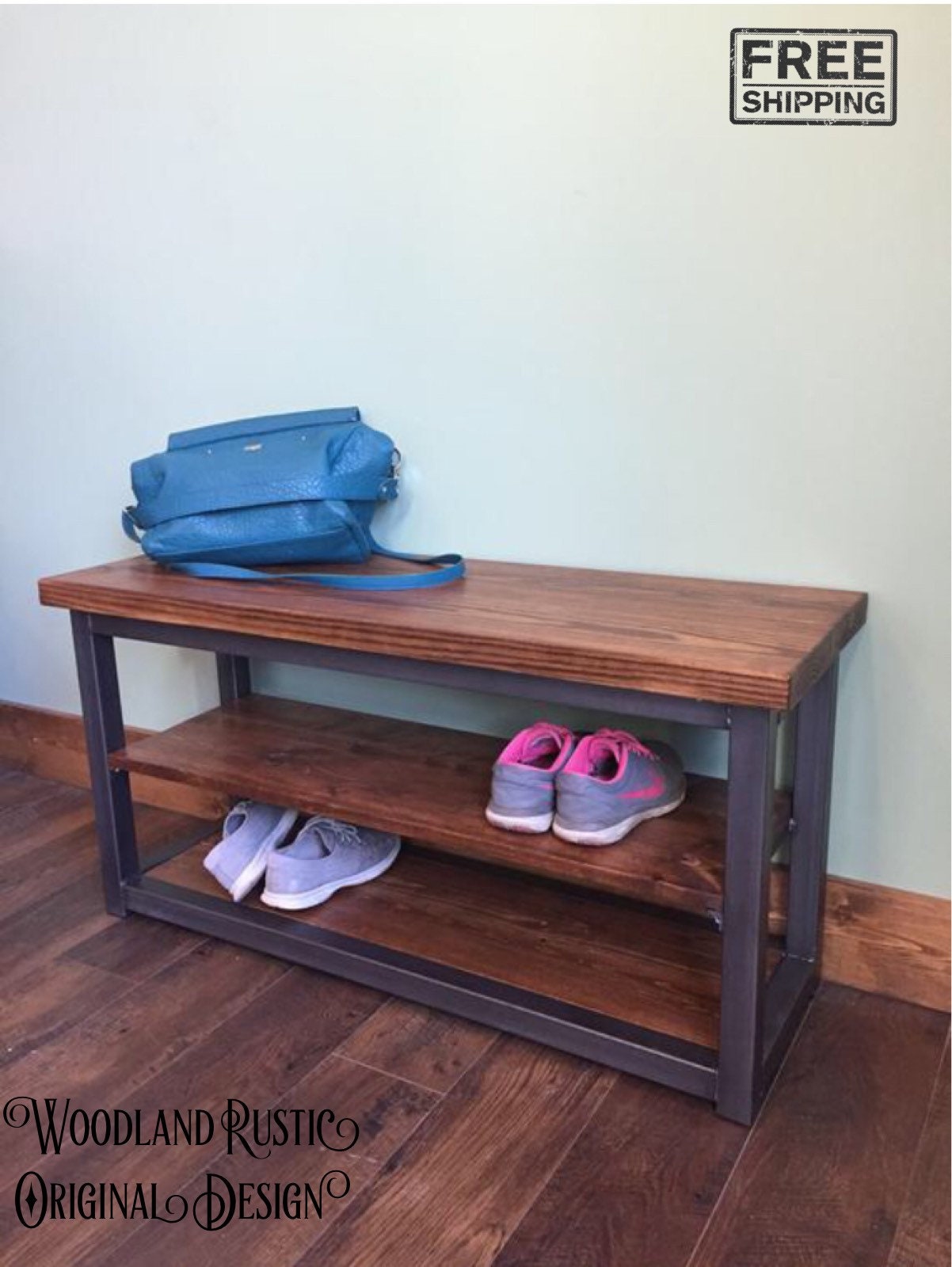 shoe bench on Industrial Rustic Shoe Bench Etsy