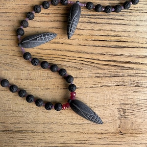 NEW BEGINNING | Spiritual necklace | lava, basalt, ruby | unique item